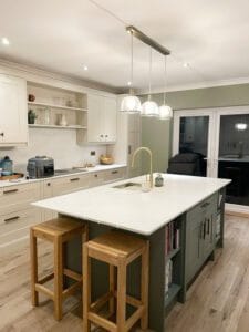 green wood kitchen